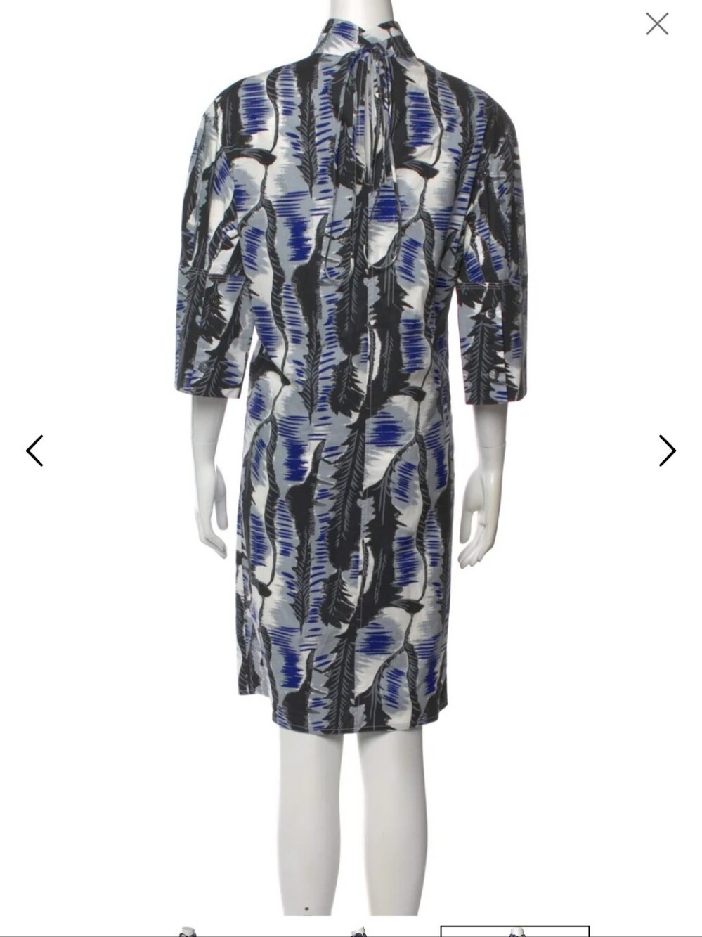 Marni Printed Shift Dress in Blue, Black & White - Picture 3 of 3